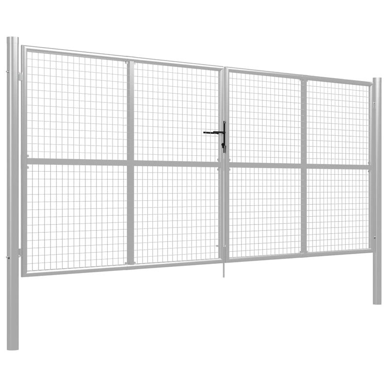 Load image into Gallery viewer, VidaXL Poort 415x200 cm gegalvaniseerd staal zilverkleurig