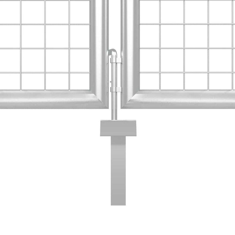 Chargez l'image dans la visionneuse de la galerie, Vidaxl tuinpoort staal 350x75 cm zilver