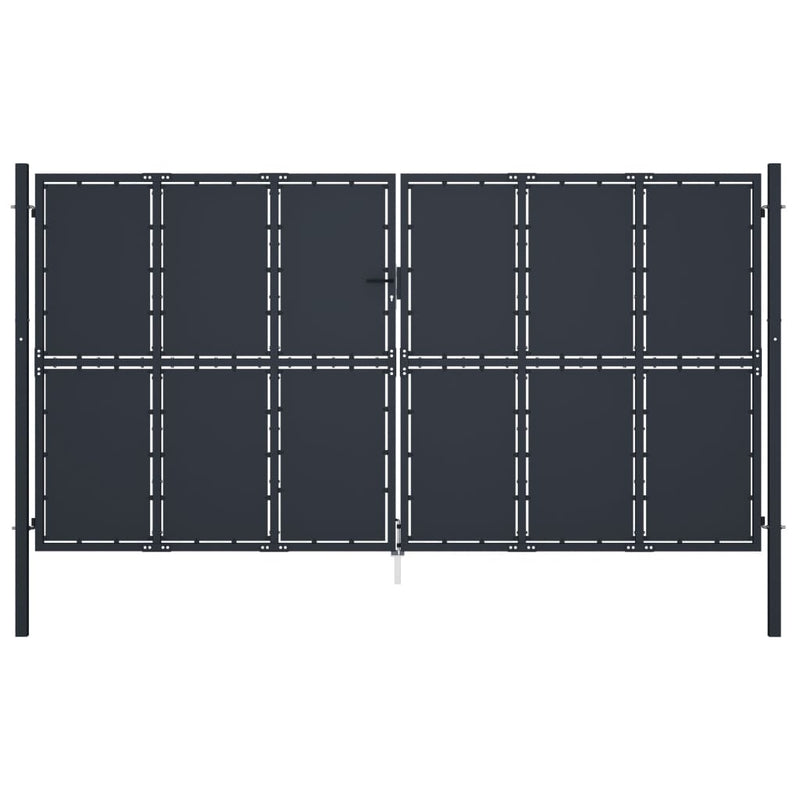 Load image into Gallery viewer, VidaXL Poort 400x175 cm staal antraciet