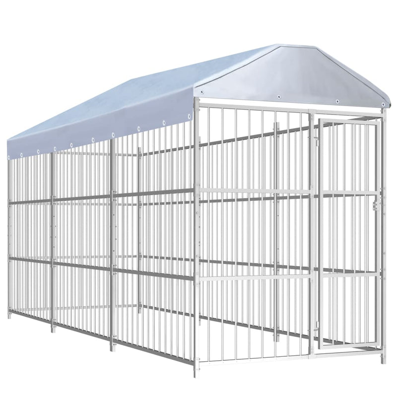 Load image into Gallery viewer, VidaXL Hondenkennel voor buiten met dak 450x150x200 cm