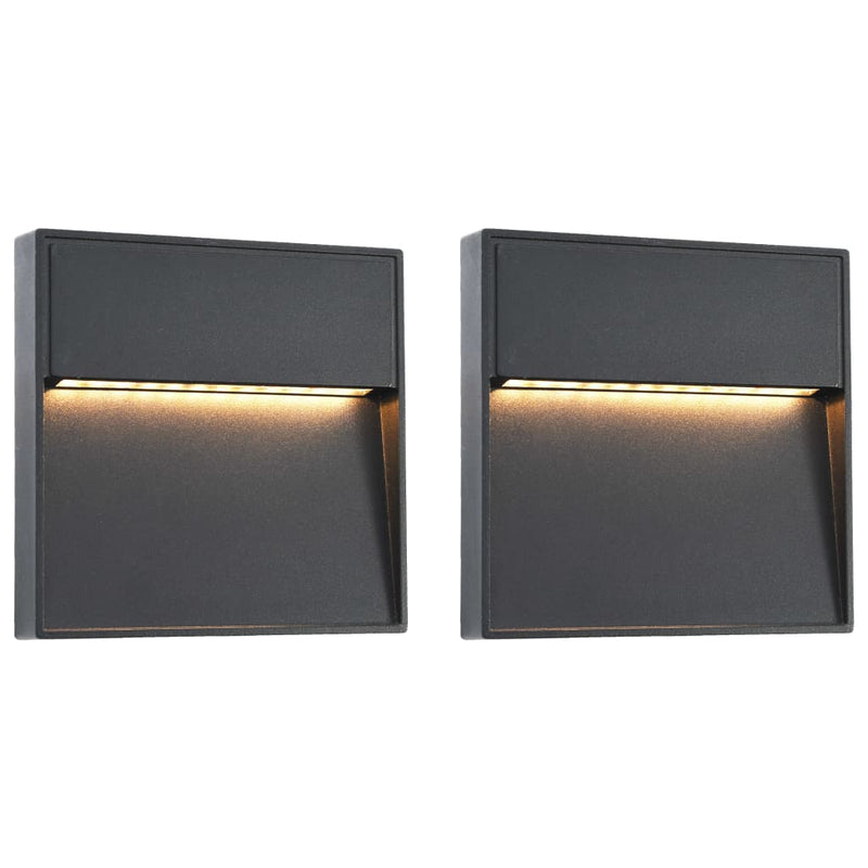 Load image into Gallery viewer, VidaXL LED-buitenwandlampen 2 st 3 W vierkant zwart