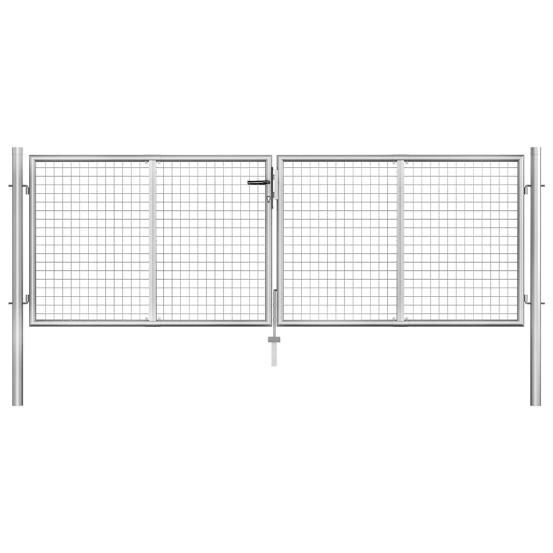 Load image into Gallery viewer, VidaXL Poort 306x125 cm gegalvaniseerd staal zilverkleurig