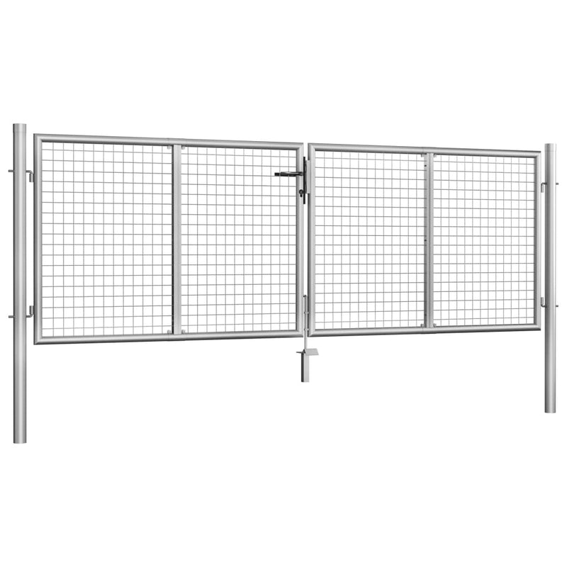 Load image into Gallery viewer, VidaXL Poort 306x125 cm gegalvaniseerd staal zilverkleurig