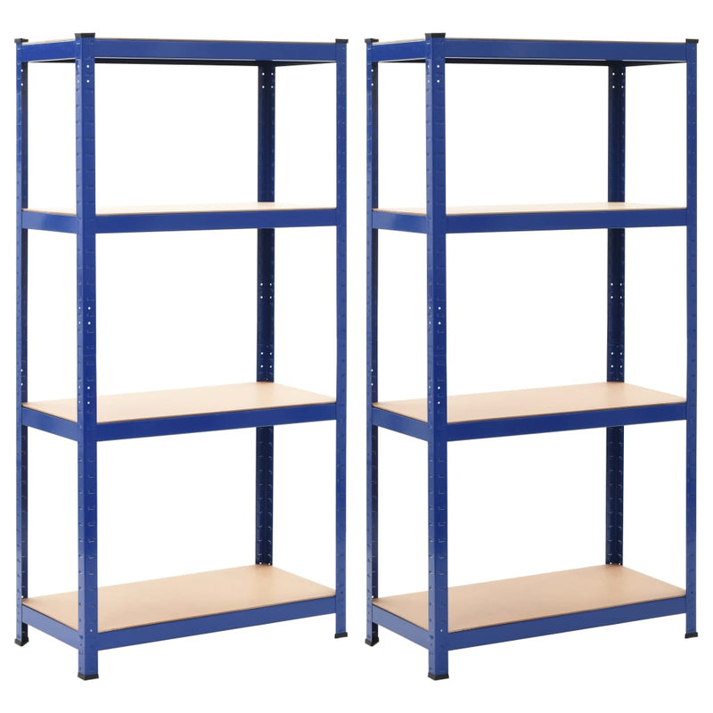 Load image into Gallery viewer, VidaXL Opbergrekken 2 st 80x40x160 cm staal en MDF blauw