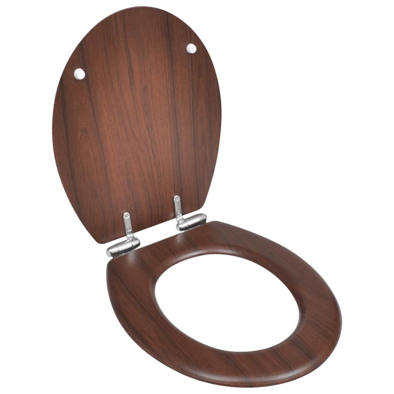 Load image into Gallery viewer, VidaXL Toiletbril met soft-closedeksel 2 st MDF bruin