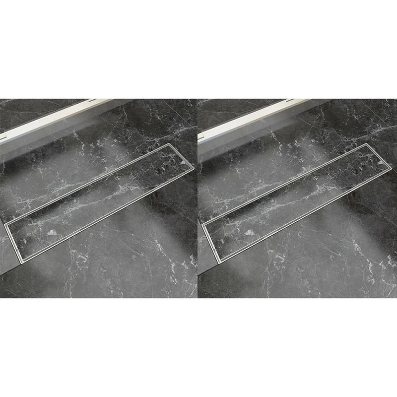Load image into Gallery viewer, Vidaxl doucheafvoer 2 st rechthoekig 530x140 mm roestvrij staal
