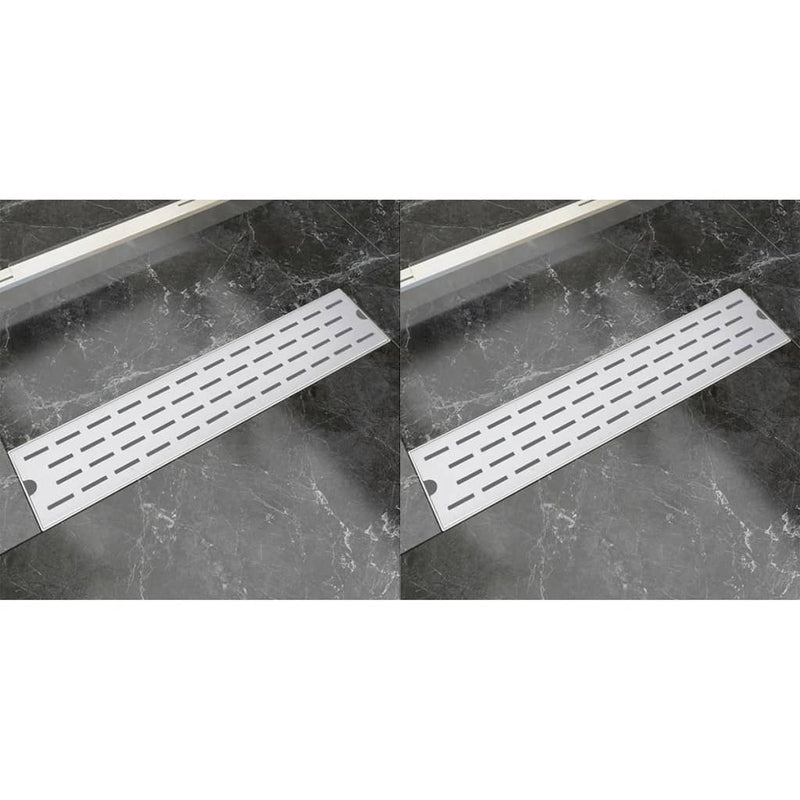 Load image into Gallery viewer, VidaXL Doucheafvoer 2 st rechthoekig lijn 530x140 mm roestvrij staal