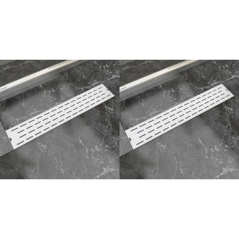 Load image into Gallery viewer, VidaXL Doucheafvoer 2 st rechthoekig lijn 630x140 mm roestvrij staal