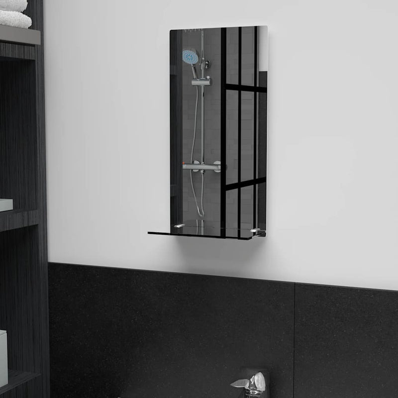 Load image into Gallery viewer, Vidaxl wandspiegel met schap 20x40 cm gehard glas