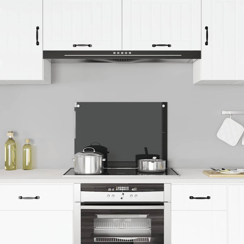 Load image into Gallery viewer, Vidaxl spatscherm keuken 70x50 cm gehard glas zwart