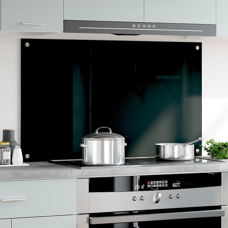 Load image into Gallery viewer, Vidaxl spatscherm keuken 100x60 cm gehard glas zwart