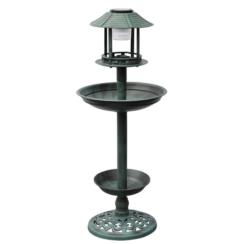 Load image into Gallery viewer, Vidaxl vogelbad voederhuisje met solarverlichting
