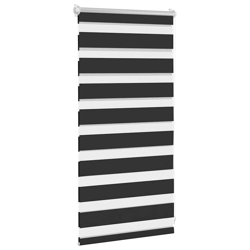 Chargez l'image dans la visionneuse de la galerie, Vidaxl zebra rolgordijn 40,9 x 100 cm stofbreedte 36,7 cm zwart