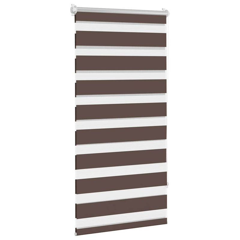Load image into Gallery viewer, Vidaxl zebra rolgordijn 80,9 x 150 cm stofbreedte 76,7 cm koffiebruin