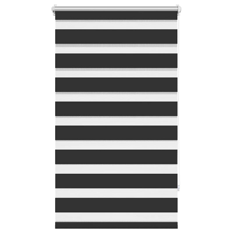 Afbeelding laden in galerijviewer, Vidaxl zebra rolgordijn 90,9 x 150 cm stofbreedte 86,7 cm zwart