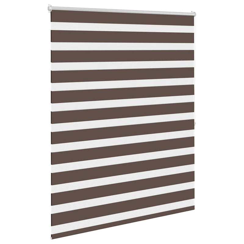 Load image into Gallery viewer, Vidaxl zebra rolgordijn 120,9 x 175 cm stofbreedte 116,7 cm koffiebruin