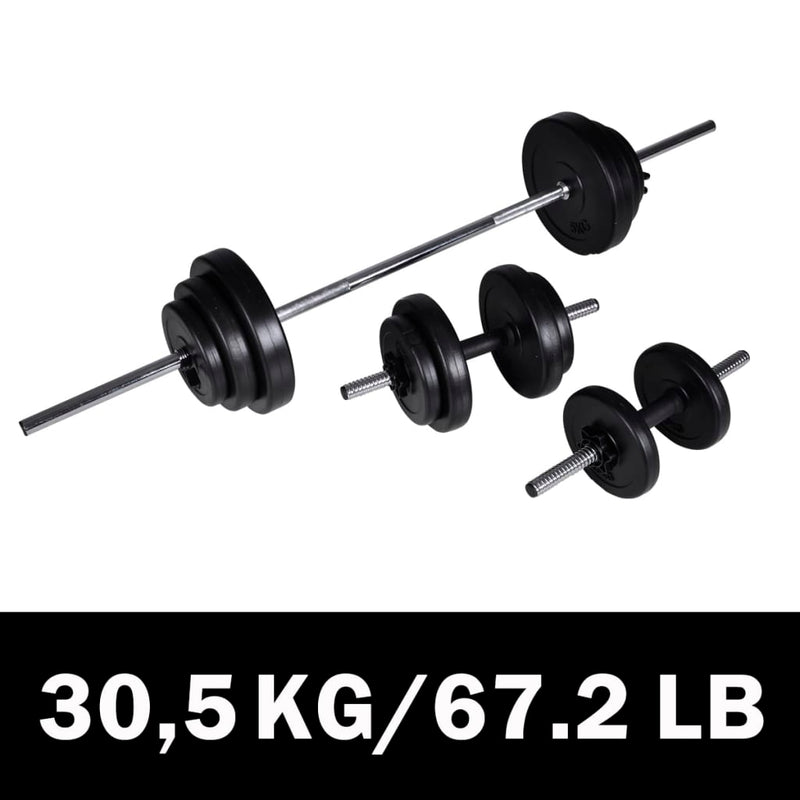 Load image into Gallery viewer, VidaXL Barbellen dumbbellset 30,5 kg