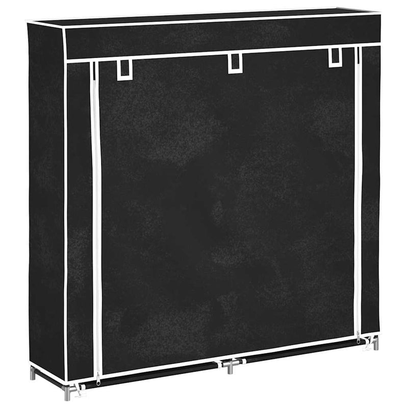 Load image into Gallery viewer, Vidaxl schoenenkast met hoes 115x28x110 stof zwart