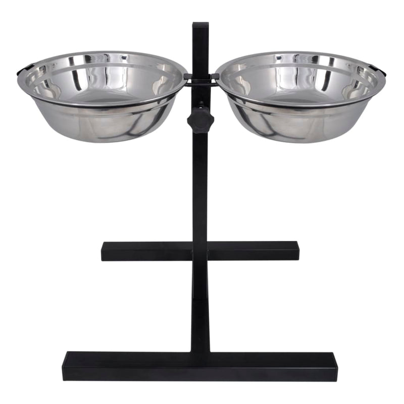 Load image into Gallery viewer, VidaXL Verstelbare dubbele honden katten voederbak (2 x 1,6L RVS bakken)