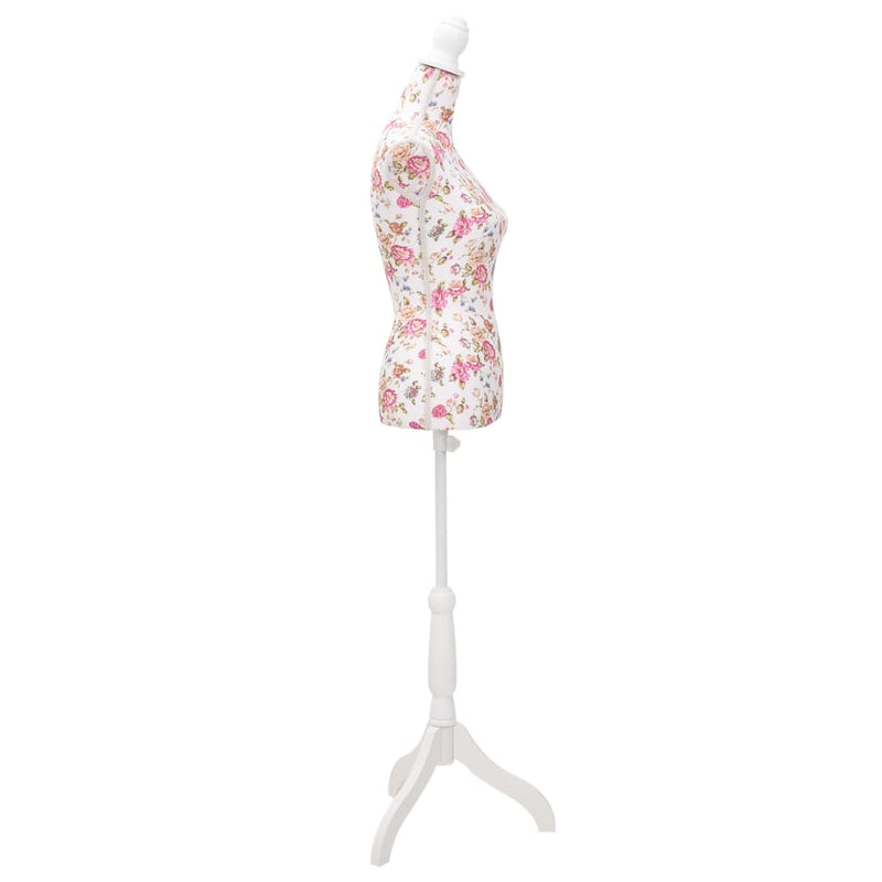 Load image into Gallery viewer, Vidaxl etalagepop torso vrouw katoen wit met rozenprint