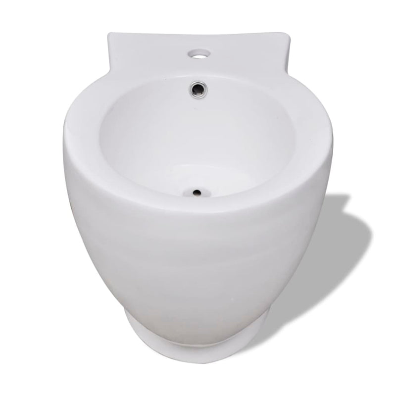 Load image into Gallery viewer, Vidaxl staand bidet rond keramiek wit