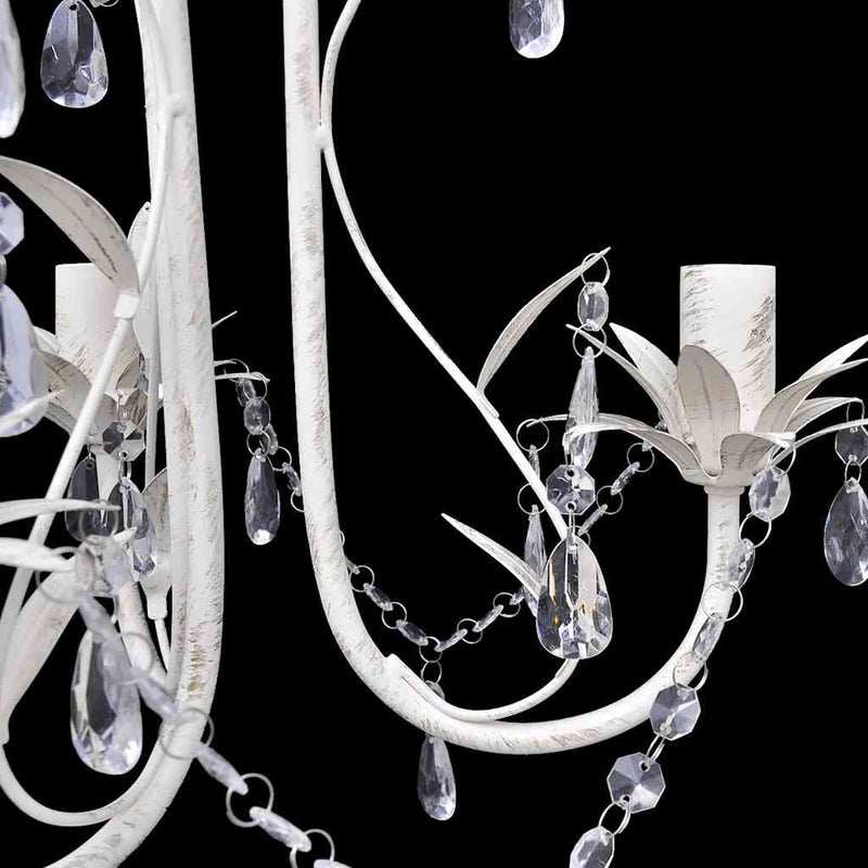 Load image into Gallery viewer, Vidaxl kristallen kroonluchter met wit elegant design (3 lampen)
