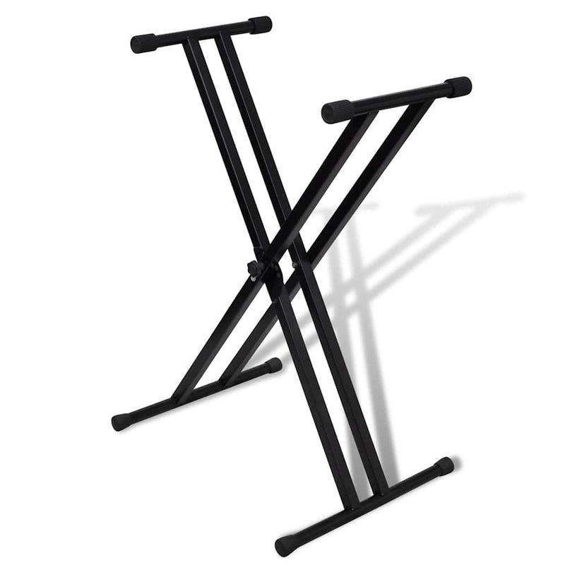 Load image into Gallery viewer, Vidaxl verstelbare keyboardstandaard dubbel x-frame