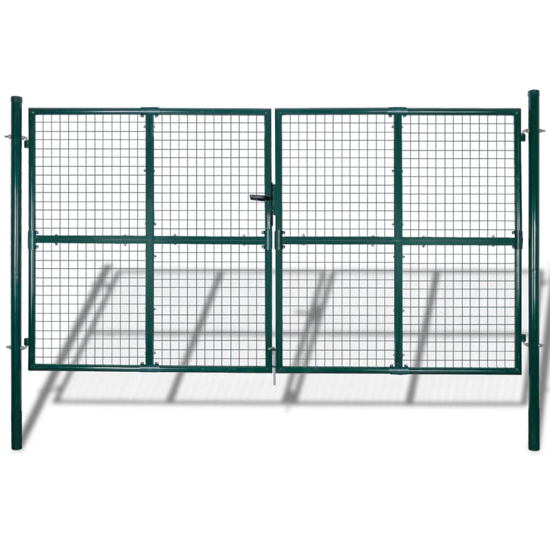 Load image into Gallery viewer, VidaXL Tuinpoort modern hekwerk 289 x 175 cm 306 x 225 cm (donkergroen)