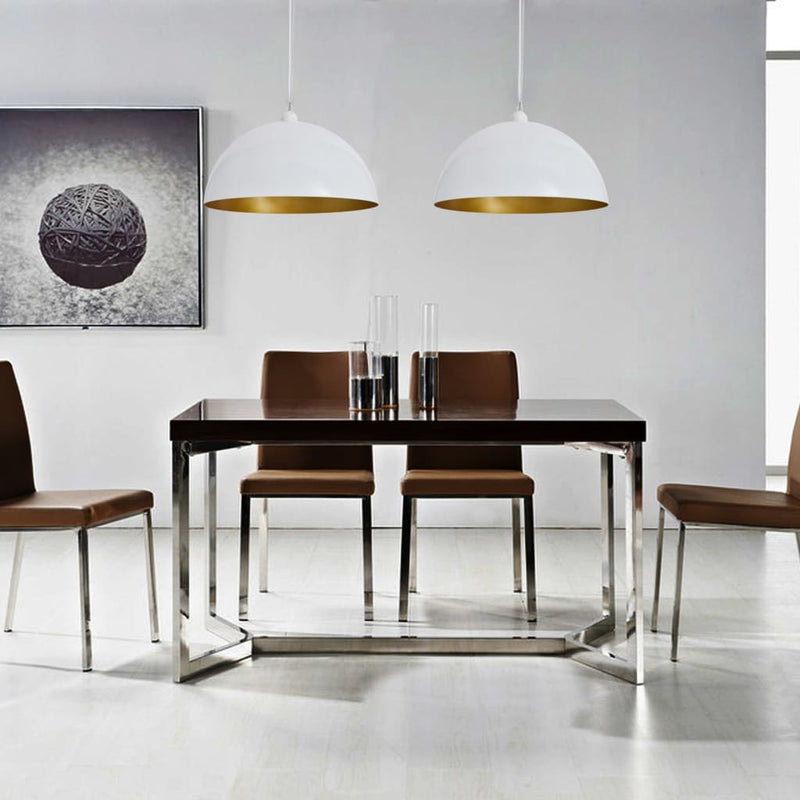 Load image into Gallery viewer, Vidaxl plafondlampen in hoogte verstelbaar halfrond wit 2 st