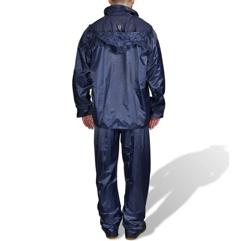 Chargez l'image dans la visionneuse de la galerie, Vidaxl regenpak 2-delig met capuchon (mannen marineblauw maat xl)