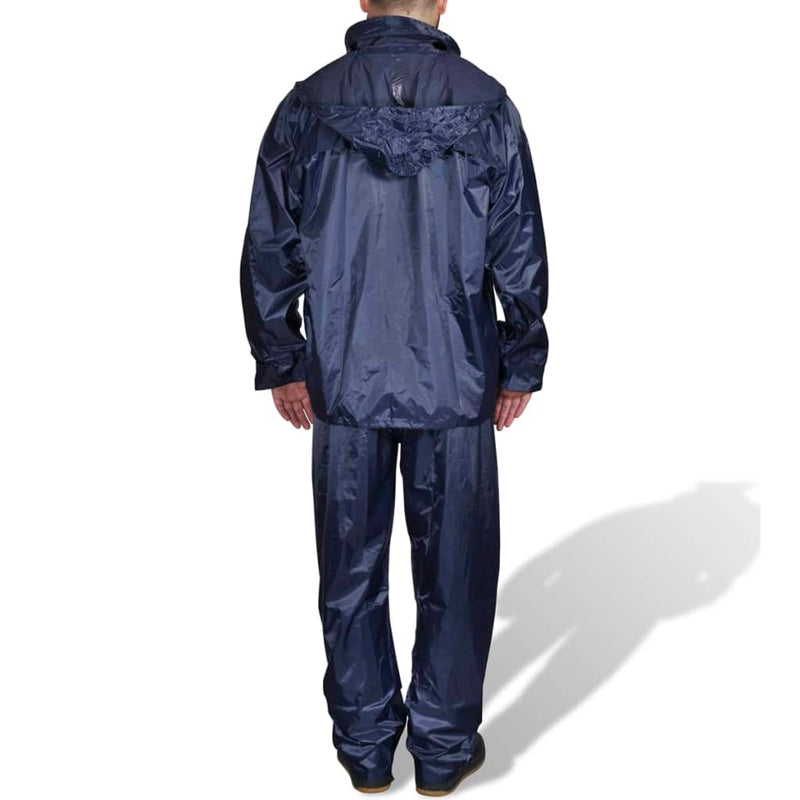 Cargue la imagen en el visor de la galería, Vidaxl regenpak 2-delig + capuchon (heren marineblauw maat xxl)