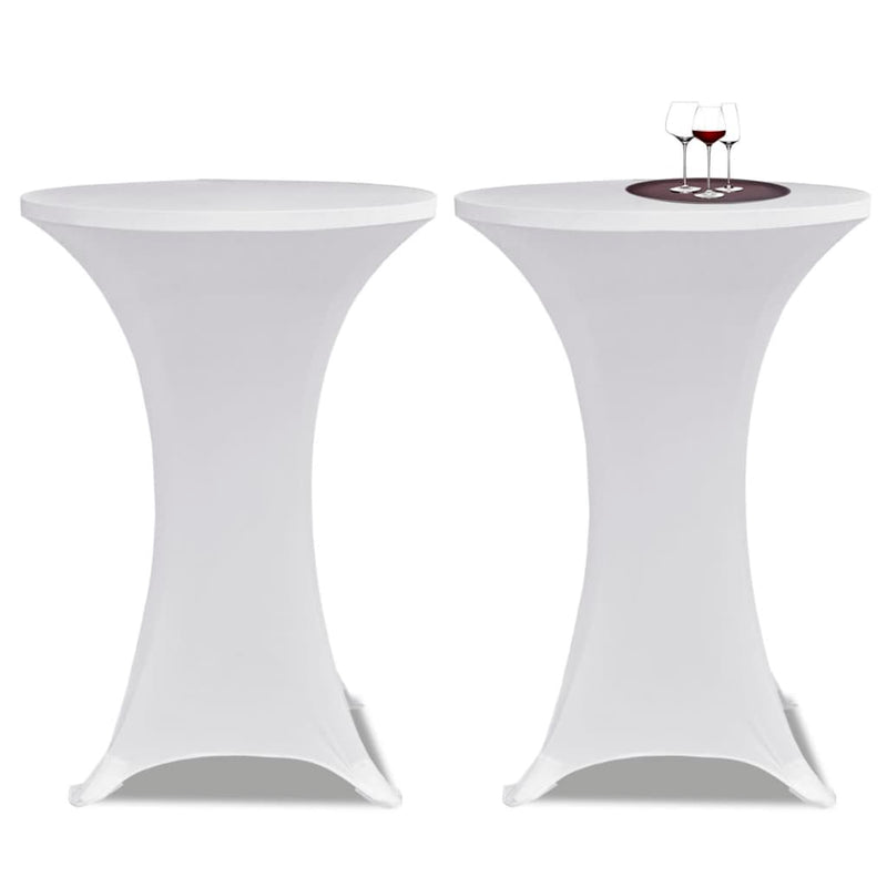 Load image into Gallery viewer, Vidaxl statafelhoes stretch ø60cm wit (2 stuks)