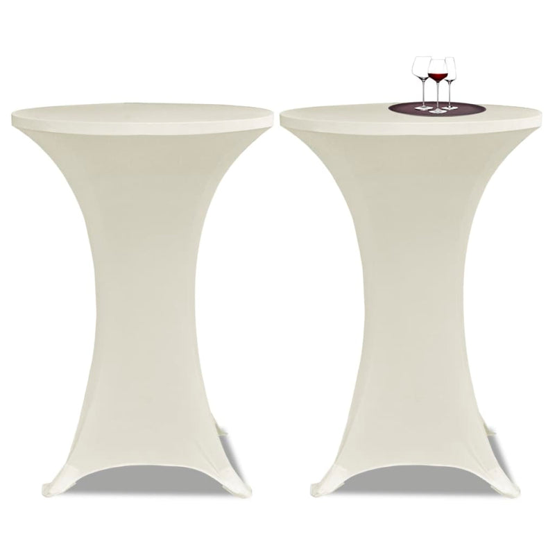 Load image into Gallery viewer, Vidaxl statafelhoes stretch ø60cm crème (2 stuks)