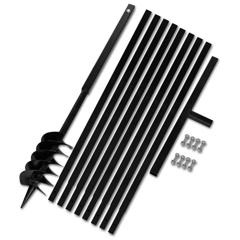 ギャラリービューアに画像をロードする, Vidaxl grondboor met handvat 120 mm en verlengstukken 9 m