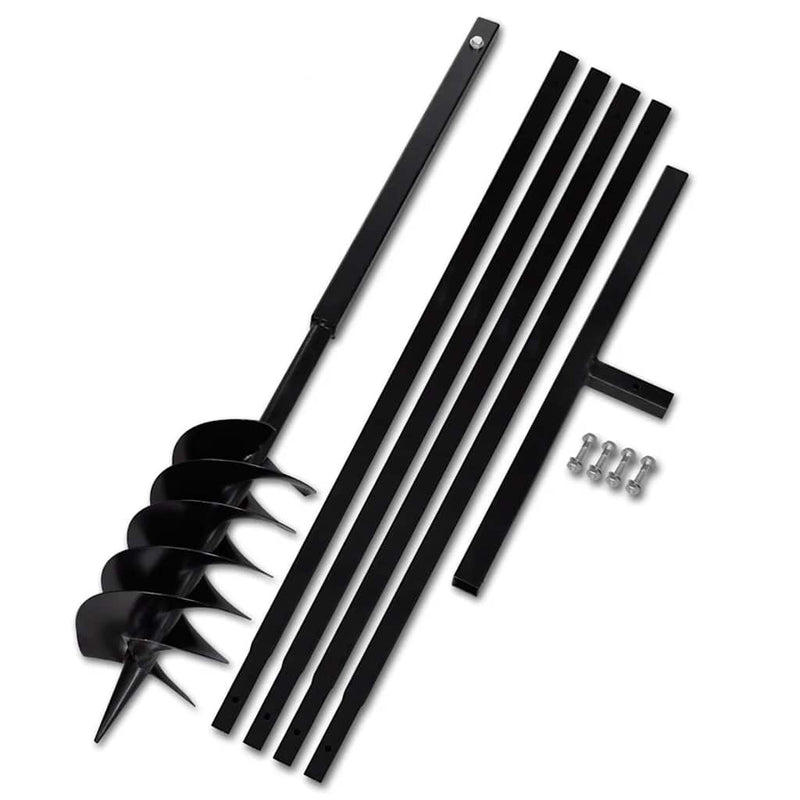 ギャラリービューアに画像をロードする, Vidaxl grondboor met handvat 150 mm en verlengstukken 5 m staal