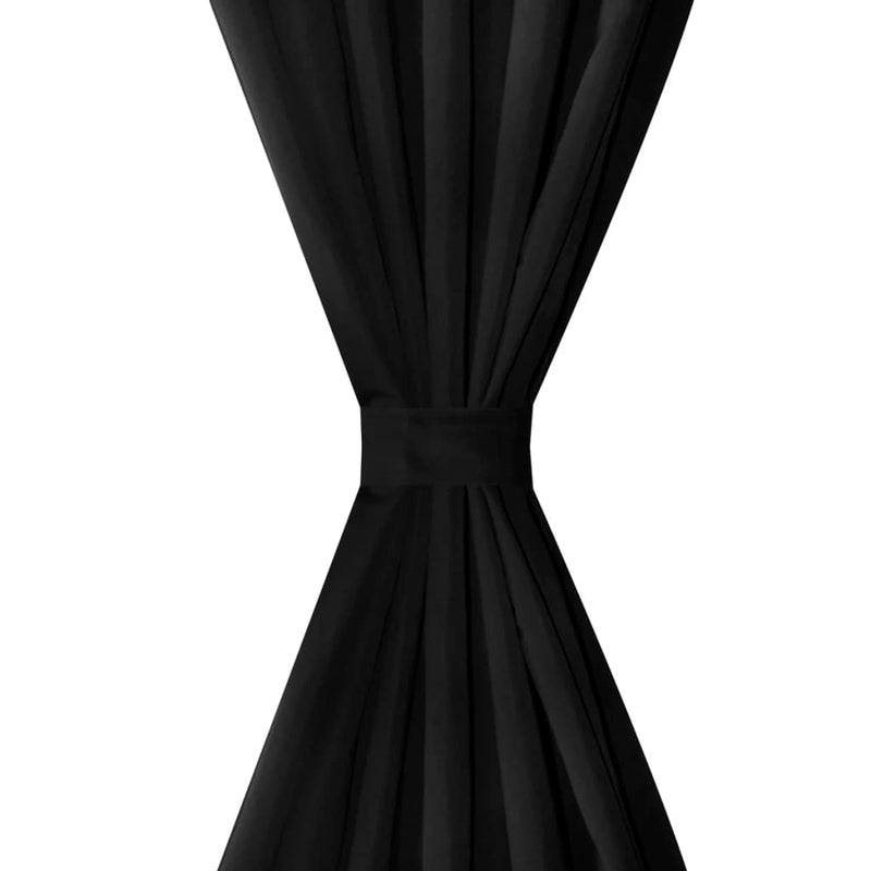 Load image into Gallery viewer, Vidaxl micro-satijnen gordijnen met ringen 140 x 225 cm 2 stuks (zwart)