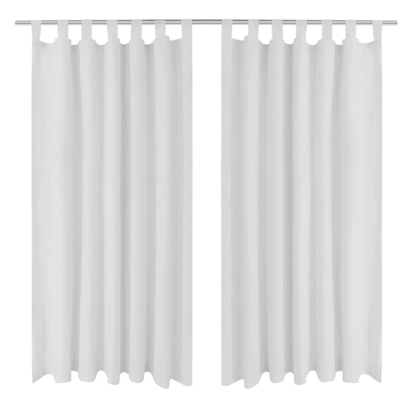Load image into Gallery viewer, Vidaxl micro-satijnen gordijnen met ringen 140 x 245 cm 2 stuks (wit)
