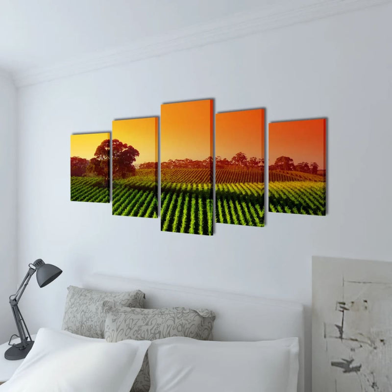 Load image into Gallery viewer, Vidaxl canvas muurdruk set velden 100 x 50 cm