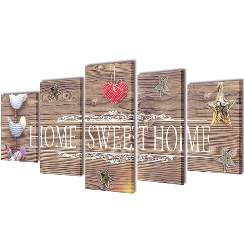 Load image into Gallery viewer, Vidaxl canvas muurdruk print set home sweet home 100 x 50 cm