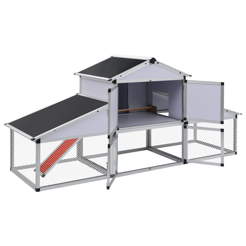 Load image into Gallery viewer, VidaXL Kippenhok met ren en nestkast aluminium