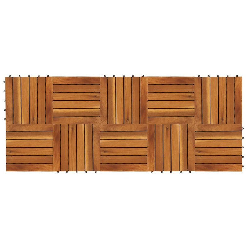 Load image into Gallery viewer, Vidaxl terrastegels acaciahout 30 x 30 cm verticaal patroon (10 stuks)