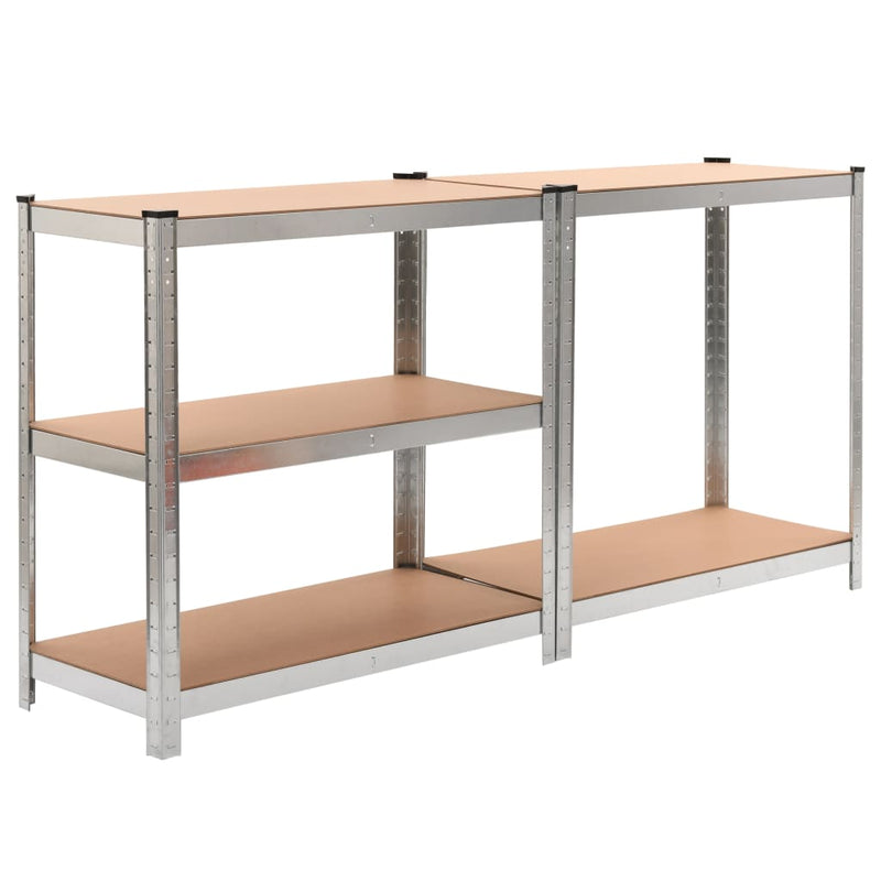 Load image into Gallery viewer, VidaXL Opbergrek 5-laags 2 st staal en bewerkt hout zilverkleurig