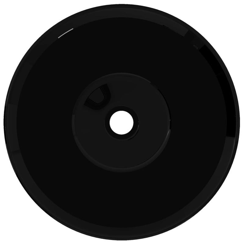Load image into Gallery viewer, Vidaxl wasbak, keramiek, rond, zwart