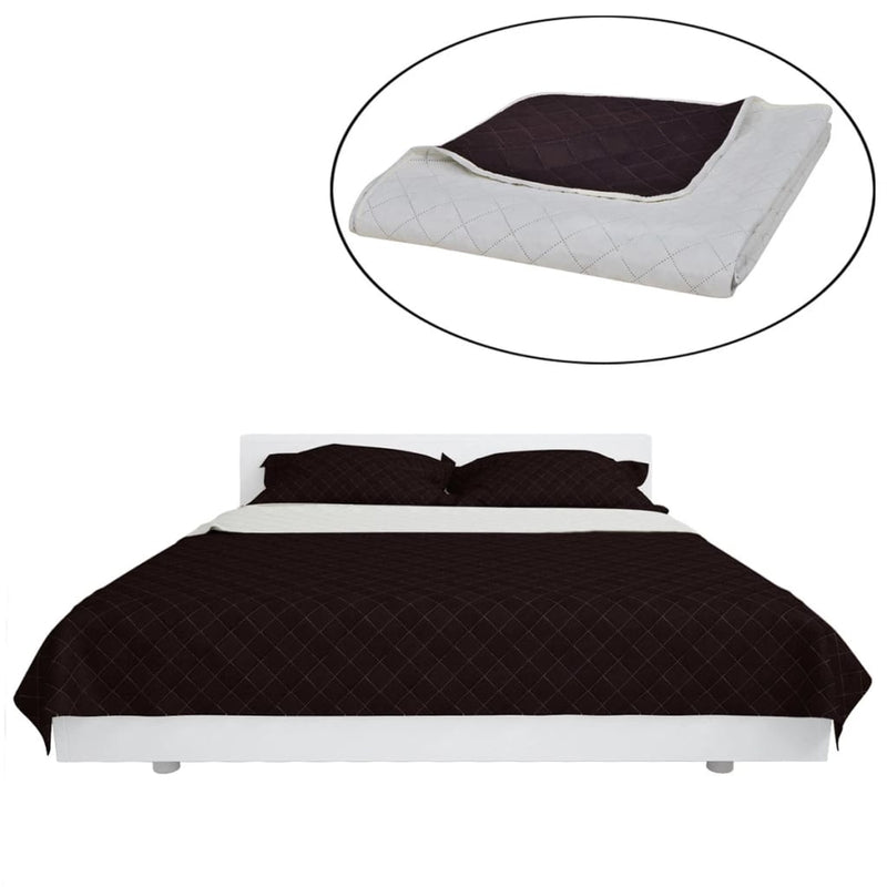 Load image into Gallery viewer, Vidaxl bedsprei gewatteerd dubbelzijdig 230x260 cm beige bruin