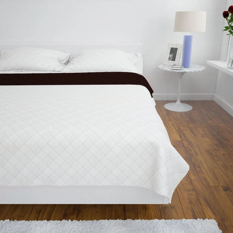 Load image into Gallery viewer, Vidaxl bedsprei gewatteerd dubbelzijdig 230x260 cm beige bruin