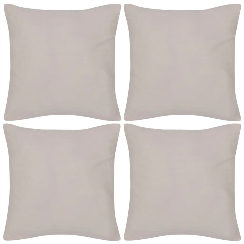 Load image into Gallery viewer, VidaXL Kussenhoezen katoen 40 x 40 cm beige 4 stuks