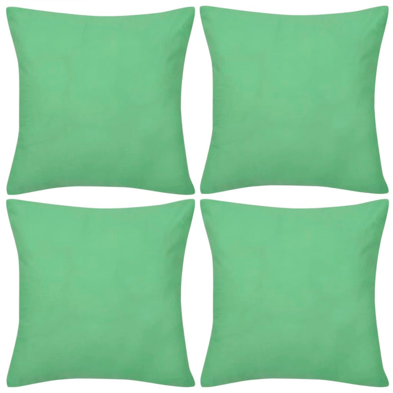 Load image into Gallery viewer, Vidaxl kussenhoezen katoen 40 x 40 cm appeltjesgroen 4 stuks