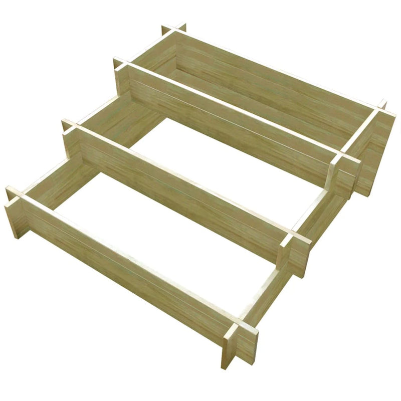 Load image into Gallery viewer, VidaXL Plantenbak drielaags 90x90x35 cm geïmpregneerd hout