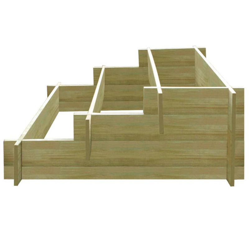 Load image into Gallery viewer, VidaXL Plantenbak drielaags 90x90x35 cm geïmpregneerd hout