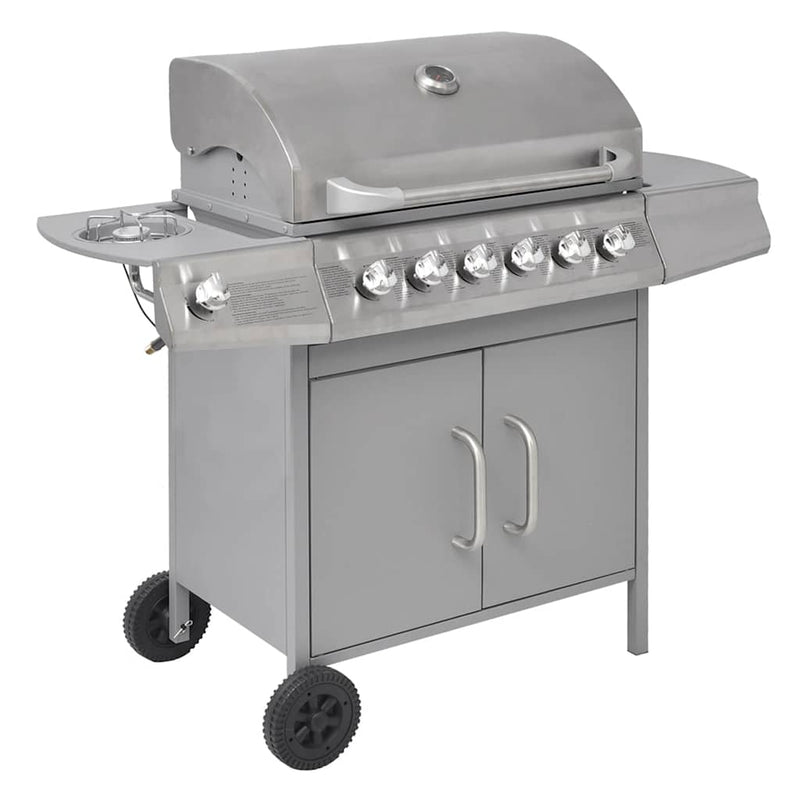 Load image into Gallery viewer, Vidaxl gasbarbecue 6+1 kookzone zilver